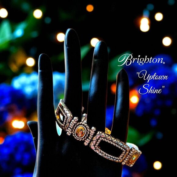 BRIGHTON "Uptown Shine" Gold And Silver Link Bracelet STATEMENT MAKING! - Picture 1 of 13